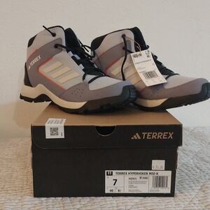 Adidas Terrex Mid Hiking Boots - Gray and Black with Orange